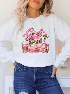 God is God Leopard Cross Sweatshirt